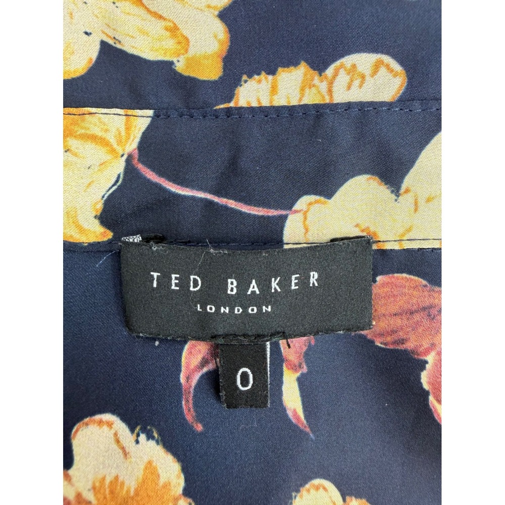 Ted Baker London Women's Floral Print Long Sleeve Midi Shirtdress Size 0 - Picture 5 of 11